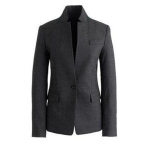 J. CREW Regent Blazer Wool Flannel Charcoal Gray {I35}